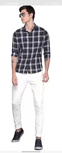 Men Plain White Jeans-thumb2