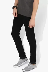 Men Plain Black Jeans-thumb2