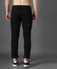 Star4well Men Black Slim Fit Jeans-thumb2