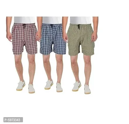 Multicoloured Cotton Blend Regular Shorts For Men Pack of 3-thumb3