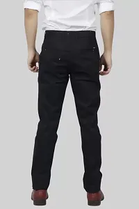 Stylish Black Polycotton Solid Low-Rise Trouser For Men-thumb1