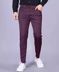 Mens  regular fit track pants pack of 2 ( dark pink+dark green)-thumb1