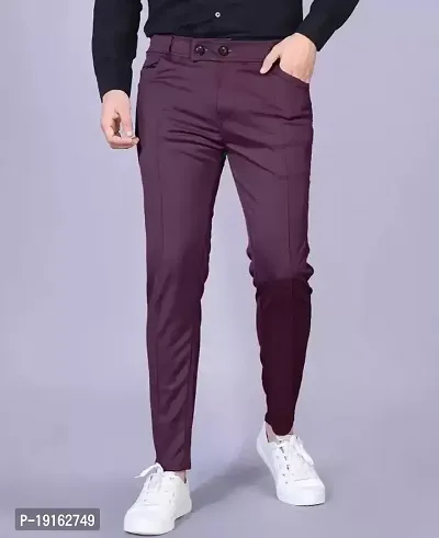Mens  regular fit track pants pack of 2 ( dark pink+dark green)-thumb2