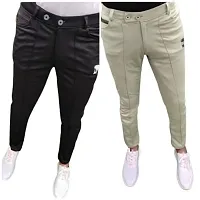 Classic Cotton Solid Track Pants for Men, Pack of 2-thumb1