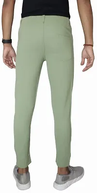 Green Nylon Regular Track Pants For Men-thumb2