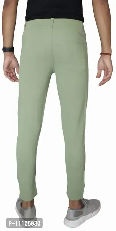 Green Nylon Regular Track Pants For Men-thumb3