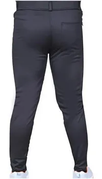 Black Nylon Regular Track Pants For Men-thumb2