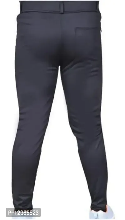 Black Nylon Regular Track Pants For Men-thumb3