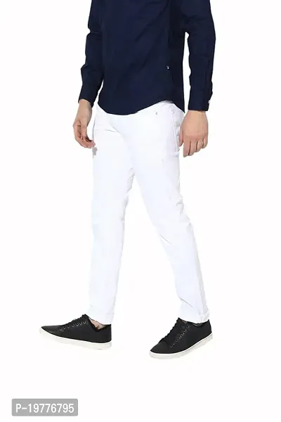 Reliable White Denim Mid-Rise Jeans For Men-thumb3