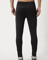 Stylish Black Nylon Regular Track Pant For Men-thumb2