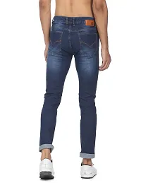Classic Blue Cotton Blend Solid Jeans For Men-thumb2