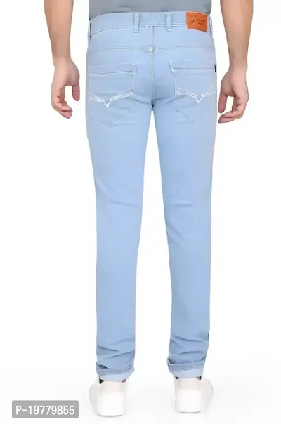 Stylish Blue Polycotton Solid Jeans For Men-thumb2