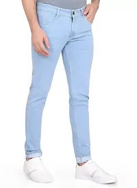 Stylish Blue Polycotton Solid Jeans For Men-thumb2