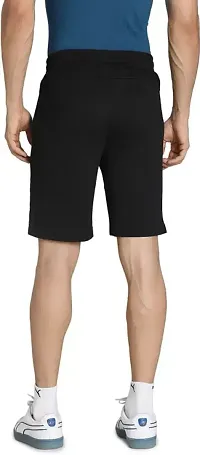 Black Polyester Regular Shorts For Men-thumb1