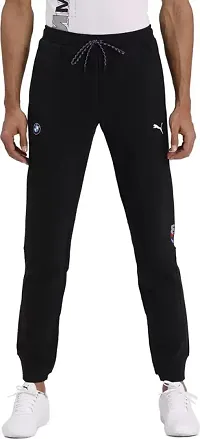 Black Polyester Regular Track Pants For Men-thumb1