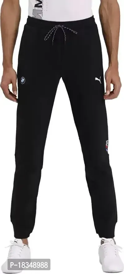 Black Polyester Regular Track Pants For Men-thumb2