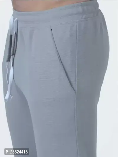 Elegant Grey Polycotton Solid Regular Track Pants For Men-thumb3