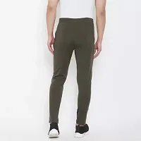 Olive Cotton Blend Mid Rise Casual Trousers-thumb1