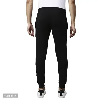 Black Polyester Blend Joggers For Men-thumb2