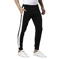 Black Polyester Blend Joggers For Men-thumb2