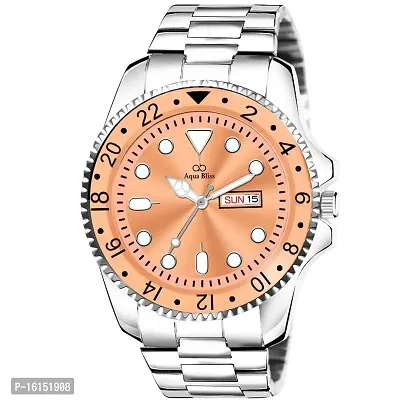 AQUA BLISS-205 Silver Stainless Steel Day  Date Display Analog Mens Watch