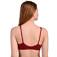 Elegant Maroon Cotton Blend Non Padded Seamless Bras For Women-thumb1