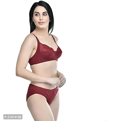 Buy PinkHoney Bra & Panty Lingerie Set for Fashionable Girls & Women Maroon  at