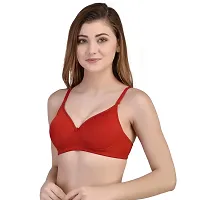 PinkHoney Padded Wirefree Fancy Bra for Girls  Women Red-thumb3