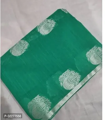 Elegant Green Art Silk Saree with Blouse piece For Women-thumb0