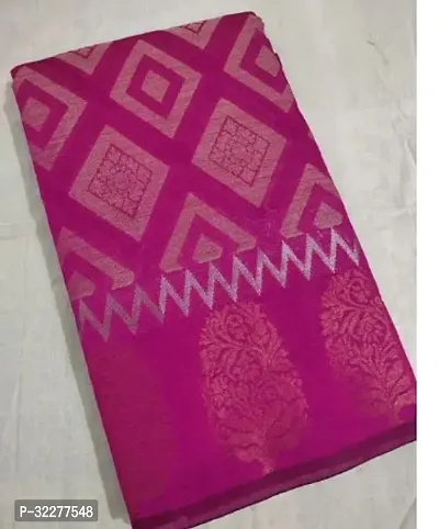 Elegant Pink Art Silk Saree with Blouse piece For Women-thumb0