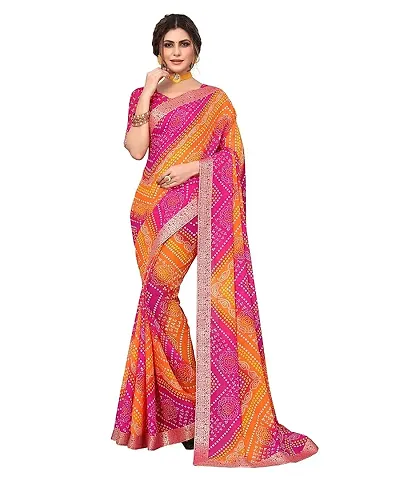 Kasturi Lace Border Georgette Saree With Blouse Piece