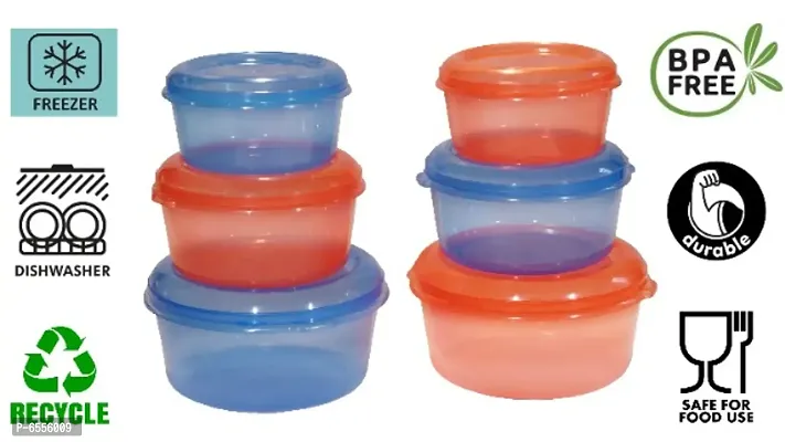 Freezer Storage Container pack of 6 | Keep Fresco Better Box Orange Blue | Storage Container-thumb2