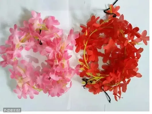 Pink And Red Arkit Gajra Gajra/Floral Hair Accessories-thumb0