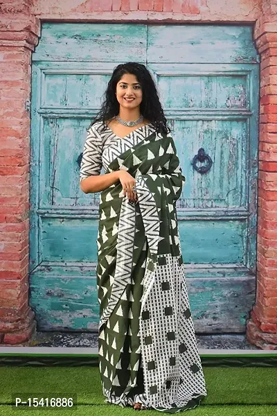 Bollywood Style Printed Cotton Mulmul Saree for Women-thumb0