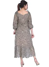 Stylish Women Georgette Midi Length Western Dress-thumb1