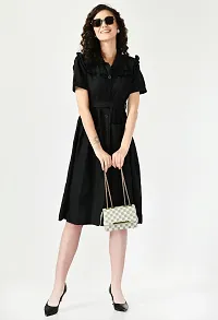 Stylish Women Cotton Blend Knee Length Western Dress-thumb3