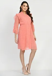 Stylish Women Georgette Above Knee Length Western Dress-thumb2