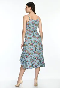 Stylish Women Polyester Midi Length Western Dress-thumb1