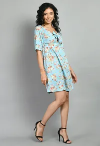 Stylish Women Silk Above Knee Length Western Dress-thumb2