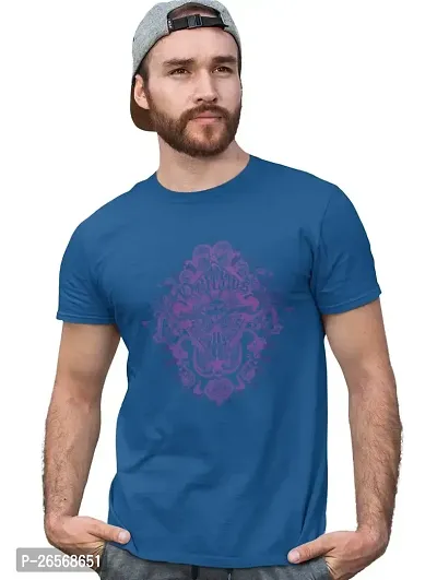 Bhakti SELECTION Outlams, Round Neck Tshirt (Blue T) - Foremost Gifting Material for Your Friends and Close Ones-thumb2