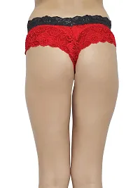 Bhakti SELECTION Red Women Underwear Thongs,No Show Ladies Thong,No Line Breathable Comfortable Panties Undies for Women-thumb2