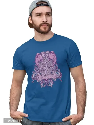 Bhakti SELECTION 2 Elephants Facing Opposite, (BG Purple) (Blue T) - Foremost Gifting Material for Your Friends and Close Ones-thumb2