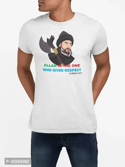 Bhakti SELECTION Allah is The one - White - The Ertugrul Ghazi - 100% Cotton t-Shirt for Men with Soft Feel and a Stylish Cut-thumb5