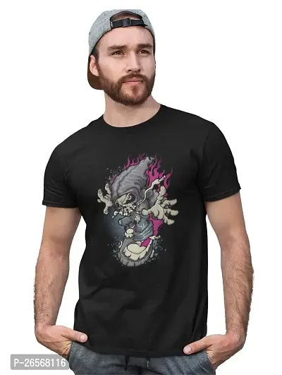 Bhakti SELECTION Skull Coming On Rapid Speed, (BG Fire Pink)- Clothes for Ghost Creatures Lovers - Black - Foremost Gifting Material for Your Friends and Close Ones-thumb2