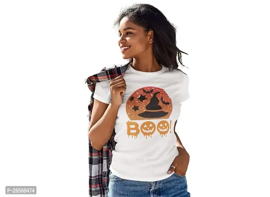 Bhakti SELECTION Boo - Printed Tees for Women's -Designed for Halloween
