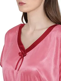 Bhakti SELECTION Pink Satin Womens Night Gown, Comfortable Nightwear for Womens-thumb4