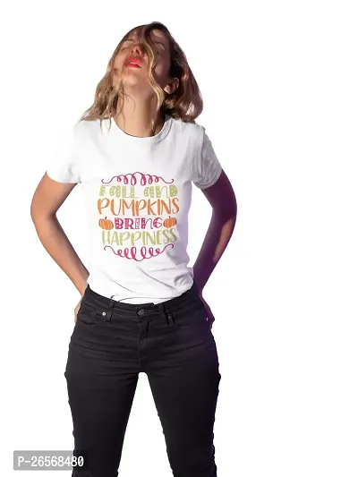 Bhakti SELECTION Fall and Pumpkins Halloween Text - Printed Tees for Women's -Designed for Halloween