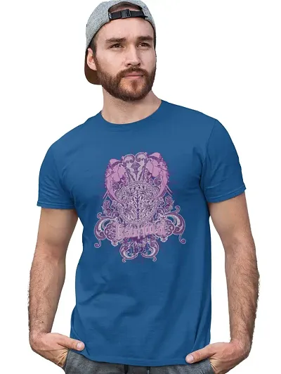 Bhakti SELECTION 2 Elephants Facing Opposite, (BG Purple) (Blue T) - Foremost Gifting Material for Your Friends and Close Ones