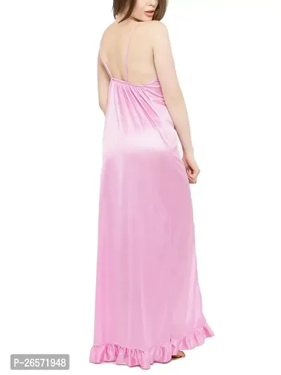 Bhakti SELECTION Pink Sleeveless Transparent Night Womens Night Gown-thumb2