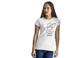 Bhakti SELECTION You are Awsome -White Tshirt- Line Art for Female - Half Sleeves T-Shirt-thumb1